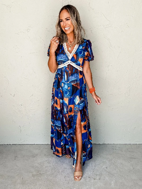 Creative Thinking V Neck Maxi Dress