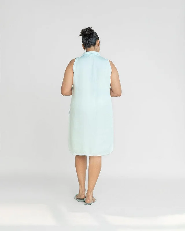 Dreaming of Blue Skies Blue Shirt Dress