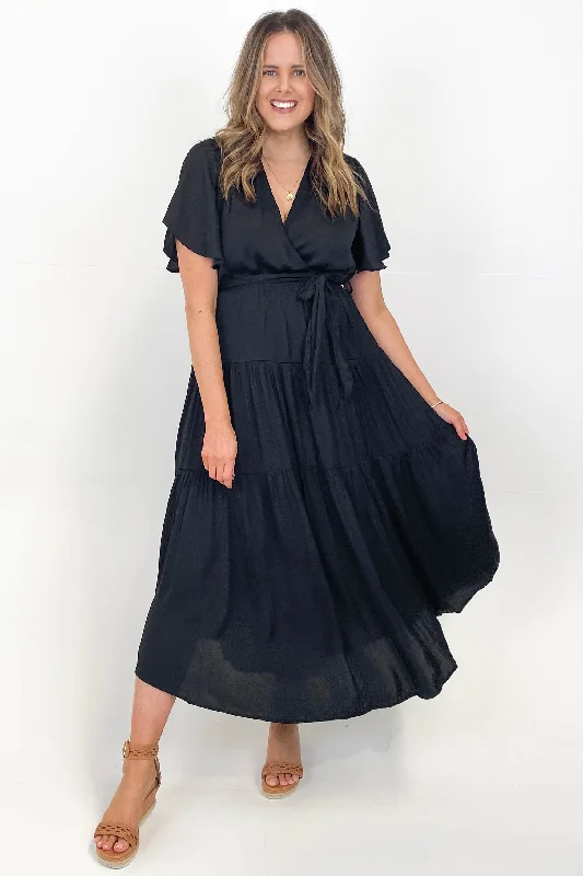 Ebby & I Tier Maxi Dress Black