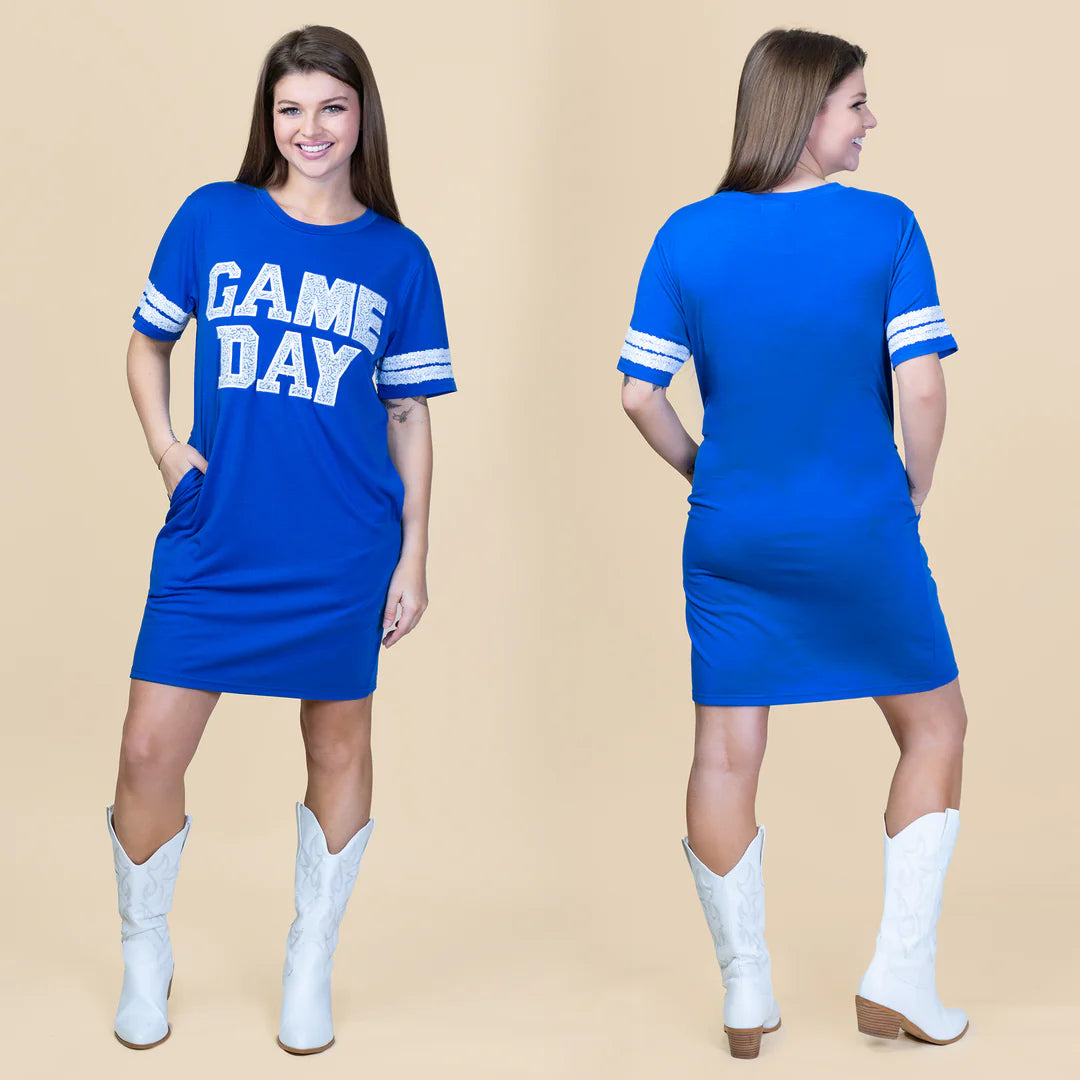 Game Day Sequin T Shirt Dress