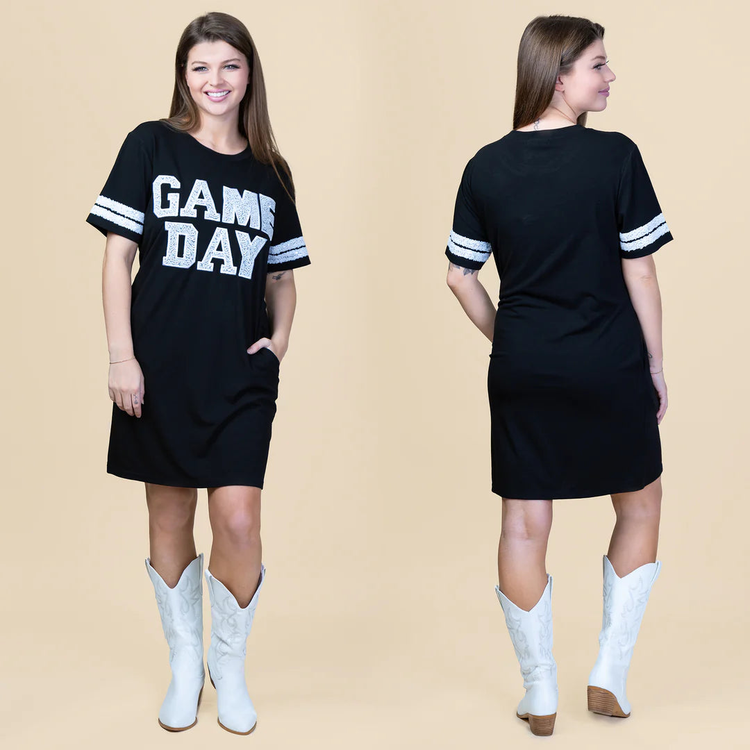 Game Day Sequin T Shirt Dress