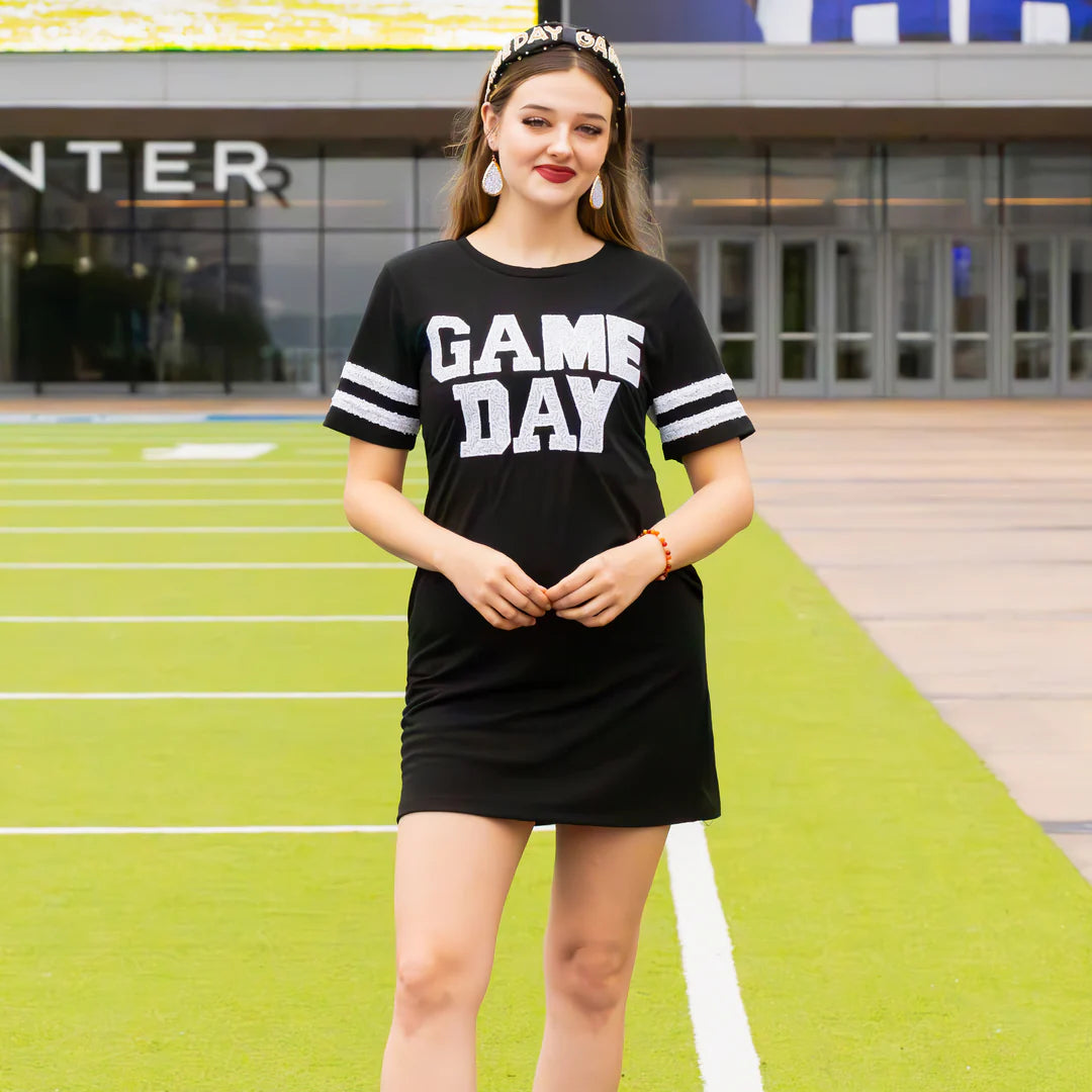 Game Day Sequin T Shirt Dress