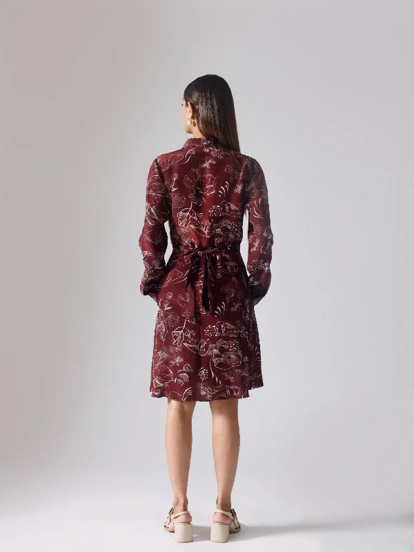 Reverie wine shirt dress