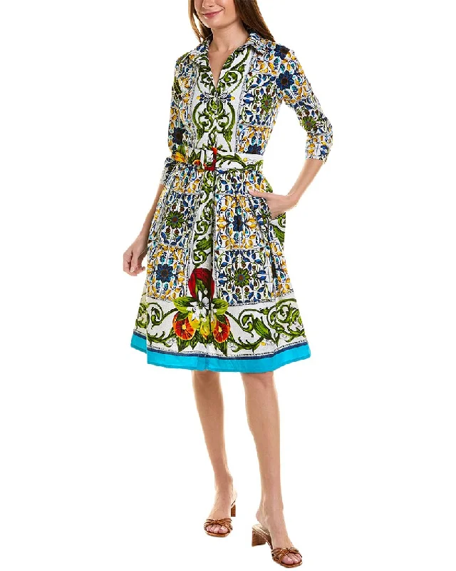 Samantha Sung Audrey 1 3/4-Sleeve Shirtdress