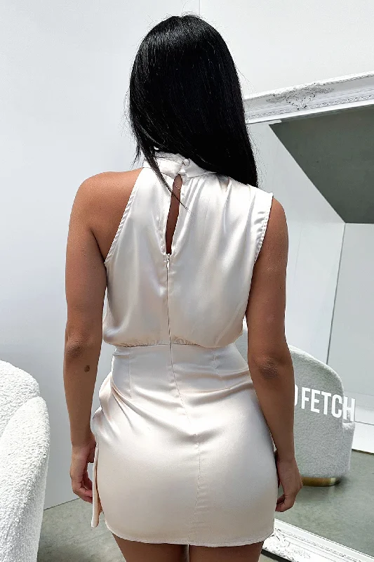 Santorini Mini Dress - Champagne