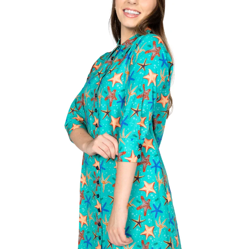 Starfish 3/4th Sleeves Shirt Dress