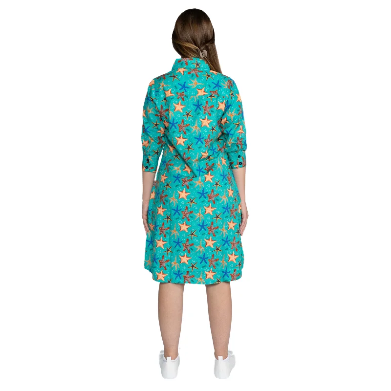 Starfish 3/4th Sleeves Shirt Dress