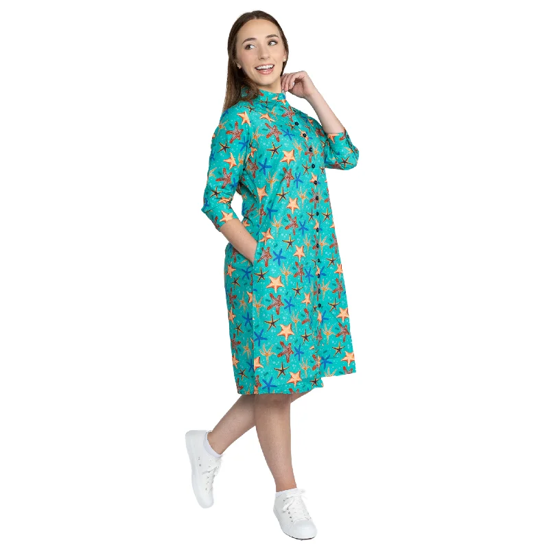 Starfish 3/4th Sleeves Shirt Dress