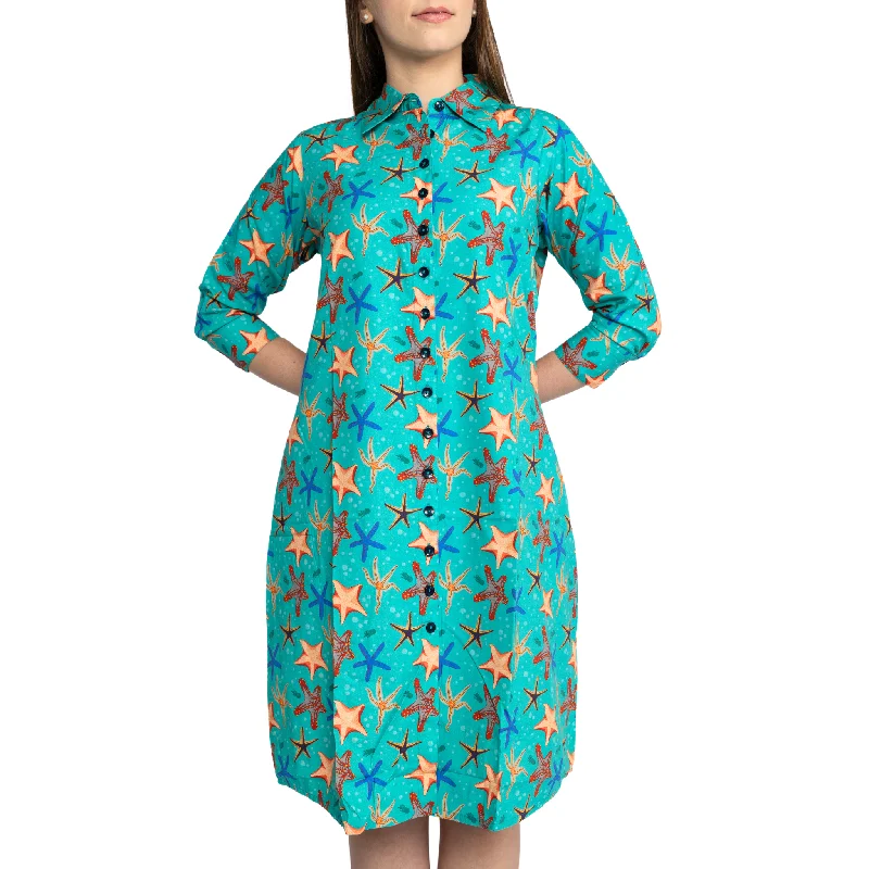 Starfish 3/4th Sleeves Shirt Dress