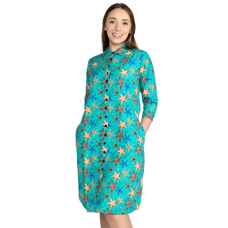 Starfish 3/4th Sleeves Shirt Dress