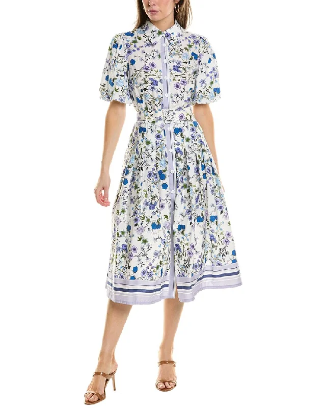 Teri Jon by Rickie Freeman Floral Shirtdress