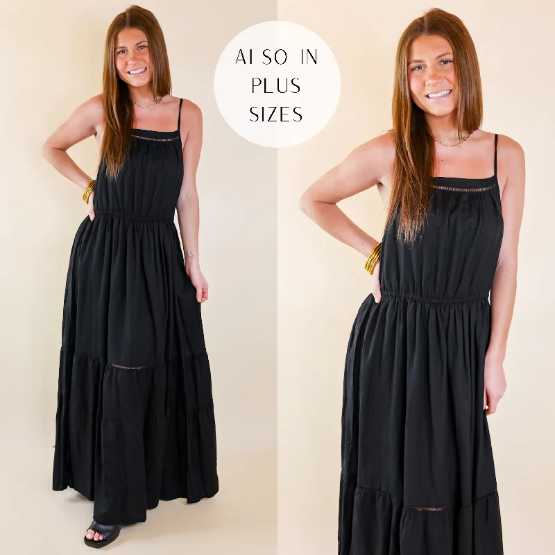 Tranquil Tides Tiered Maxi Dress in Black