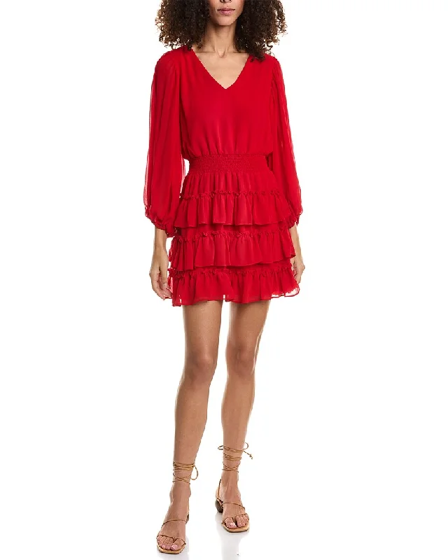 Vince Camuto Balloon Sleeve Ruffles Mini Dress