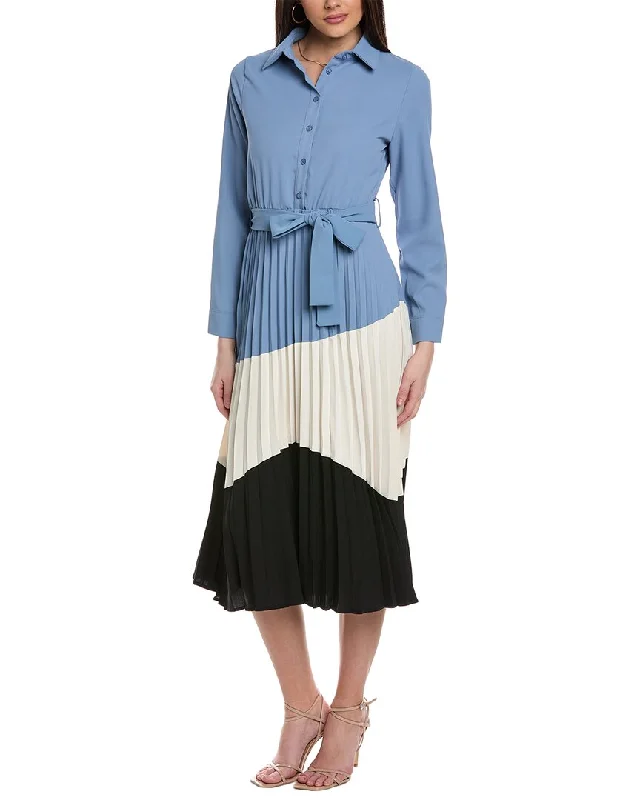 YAL New York Pleated Shirtdress