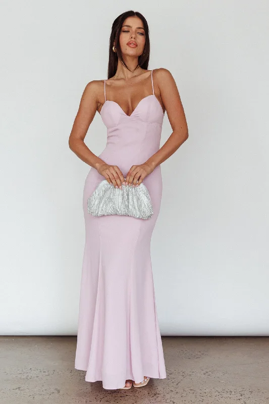 Dreaming Of Paris Bodycon Mermaid Maxi Dress Lilac