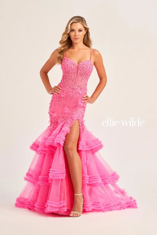 Ellie Wilde Mermaid Ruffle Prom Dress EW35050