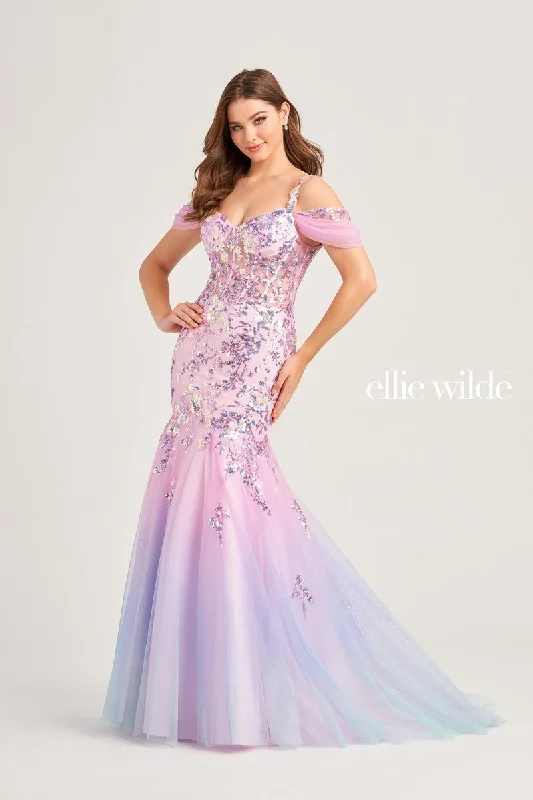 Ellie Wilde Corset Mermaid Prom Dress EW35056