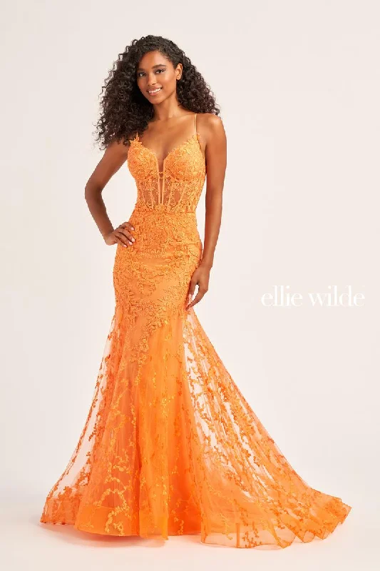 Ellie Wilde Mermaid Corset Lace Prom Dress EW35010