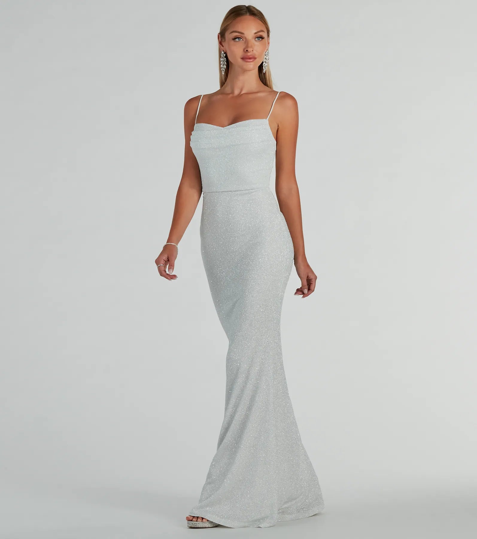 Erica Cowl Neck Mermaid Glitter Formal Dress