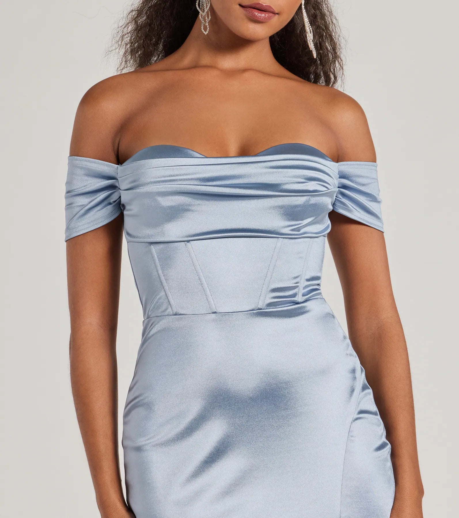 Laura Off-The-Shoulder Mermaid Satin Formal Dress