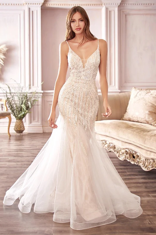 Cinderella Divine S401 Long Formal Mermaid Style Wedding Gown