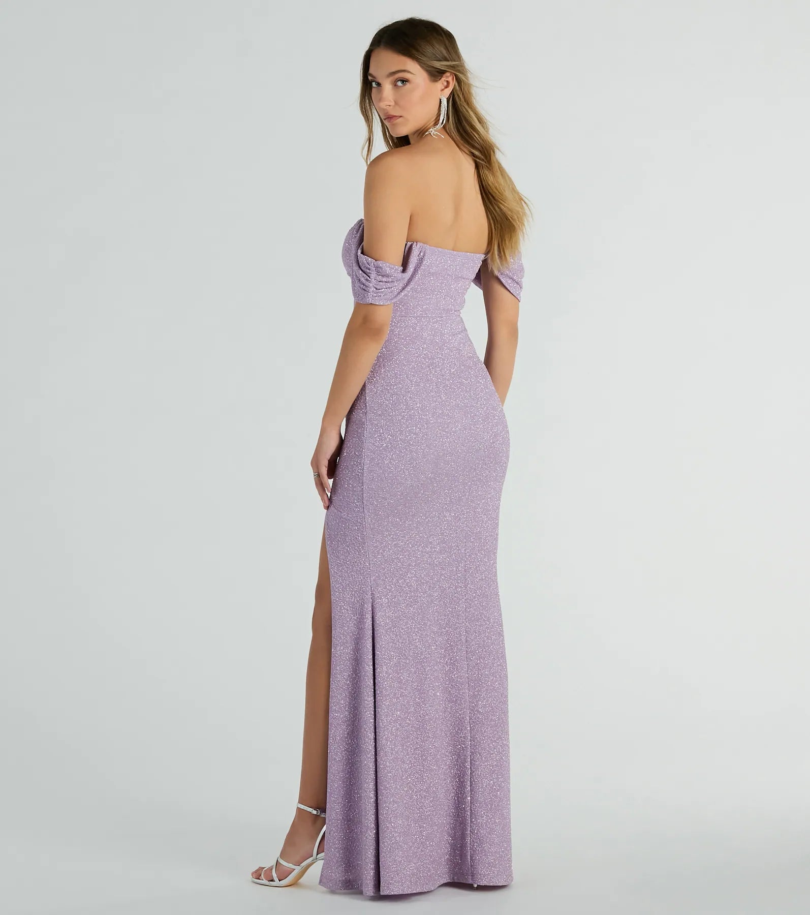 Tamara Off-The-Shoulder Mermaid Glitter Formal Dress