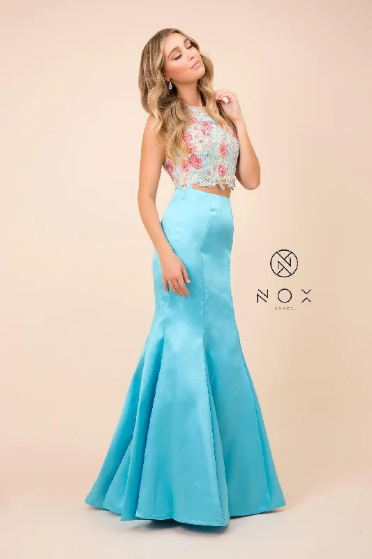 Long Two Piece Mermaid Prom Dress Evening Gown