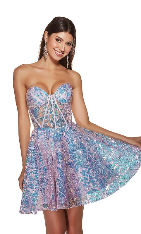 Alyce Paris Floral Sequin HoCo Dress 3779