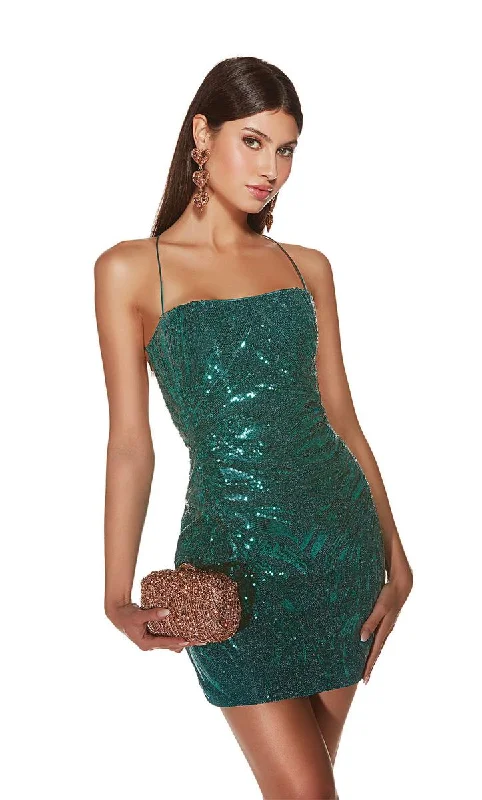 Alyce Paris Square Neck Sequin Homecoming Dress 4888