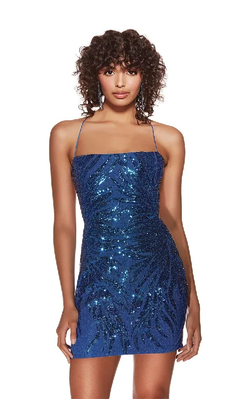 Alyce Paris Square Neck Sequin Homecoming Dress 4888