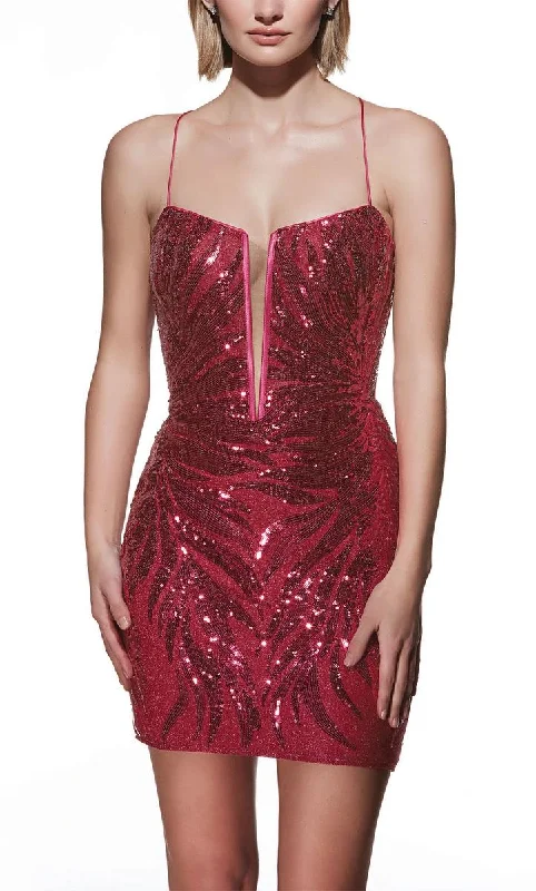 Alyce Paris Plunging Open Back HoCo Dress 4890