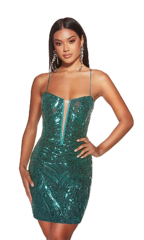 Alyce Paris Plunging Open Back HoCo Dress 4890