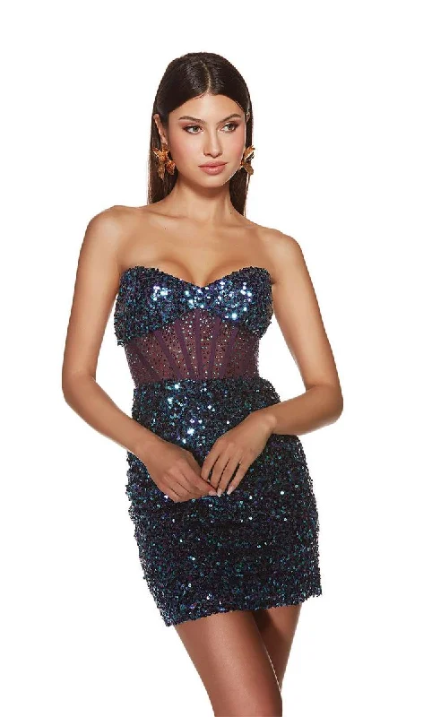 Alyce Paris Illusion Corset Homecoming Dress 4908