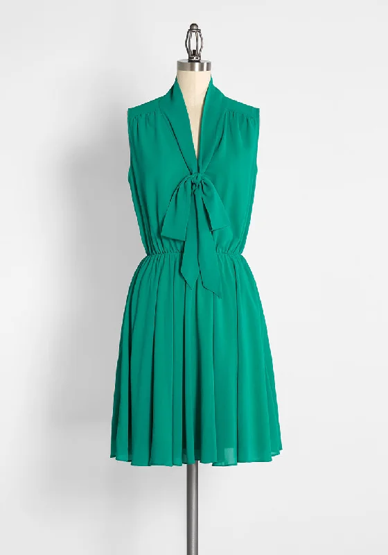 Bliss In a Swish Tie-Neck Dress