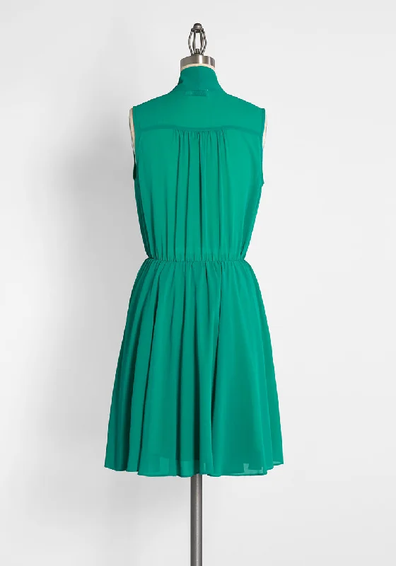 Bliss In a Swish Tie-Neck Dress