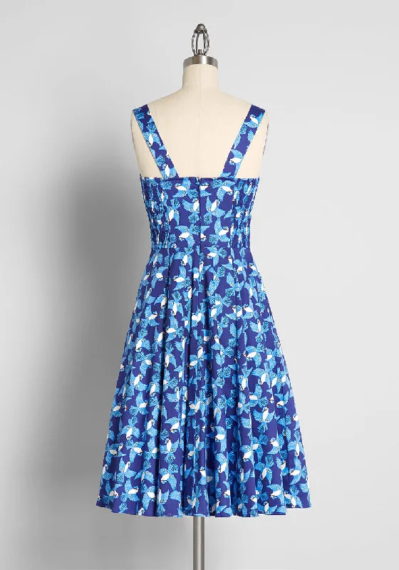 Blue Jays on the Wing Swing Dress