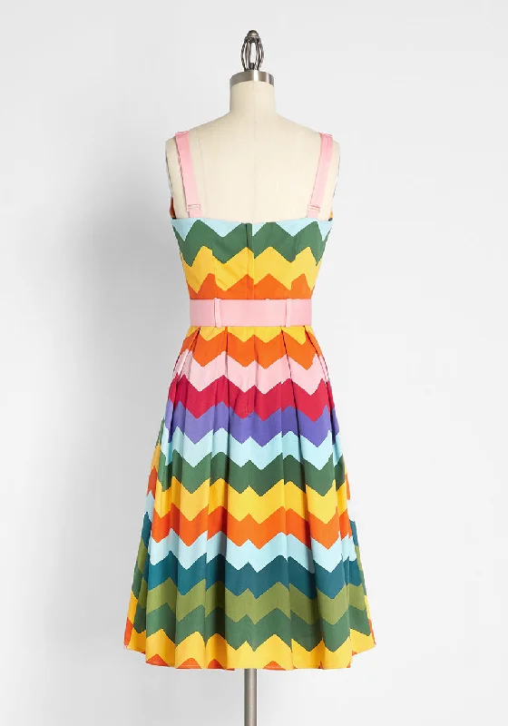 Chevron Elation Swing Dress