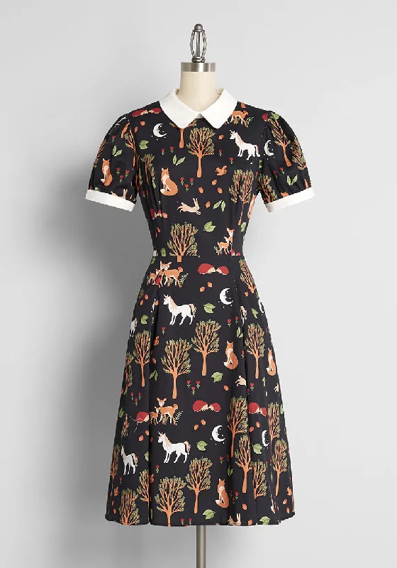 ModCloth x Collectif Enchanted By Fall Swing Dress