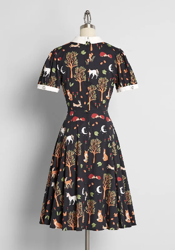 ModCloth x Collectif Enchanted By Fall Swing Dress