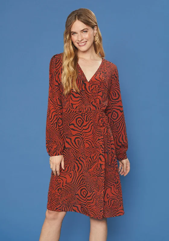 Passionate Print Wrap Dress