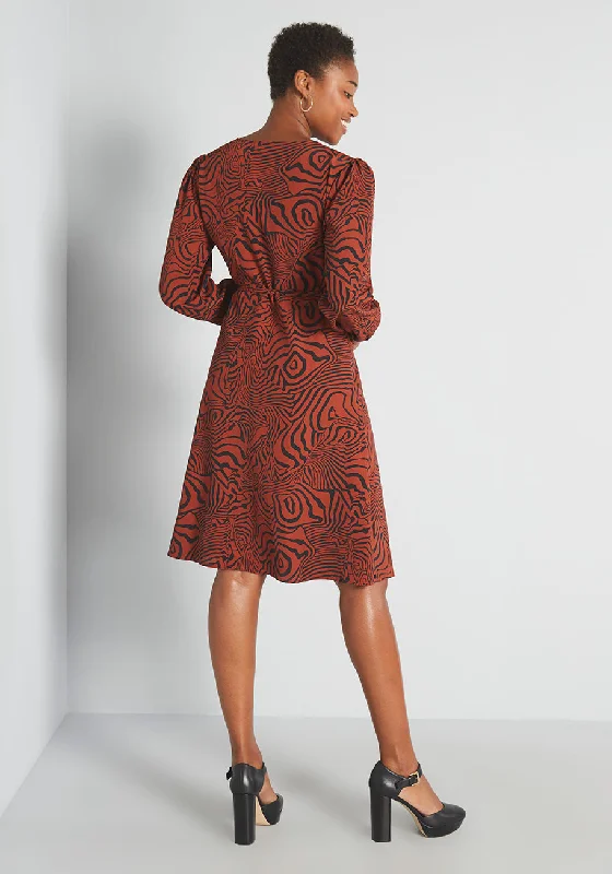 Passionate Print Wrap Dress