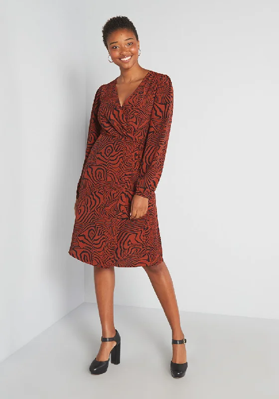 Passionate Print Wrap Dress