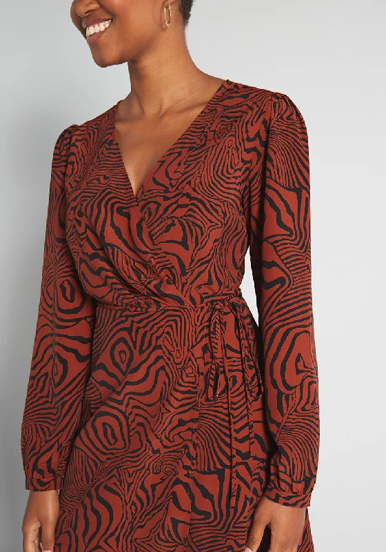 Passionate Print Wrap Dress