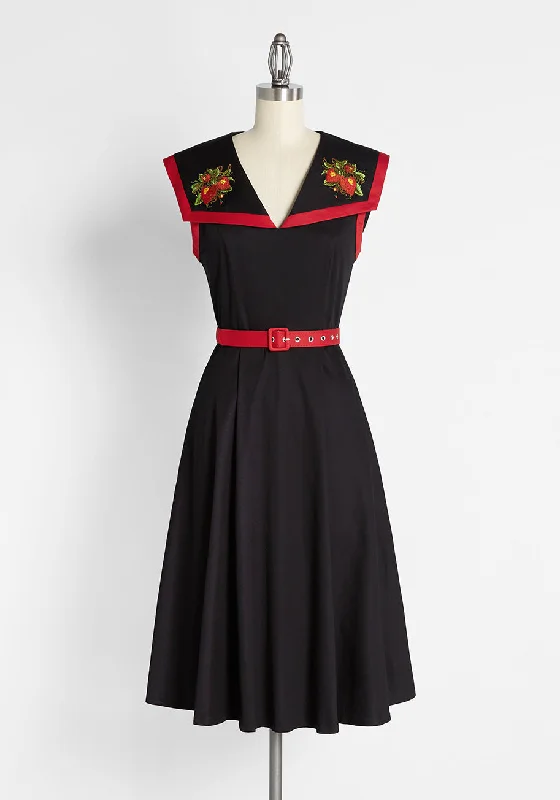 Strawberry Noir Swing Dress