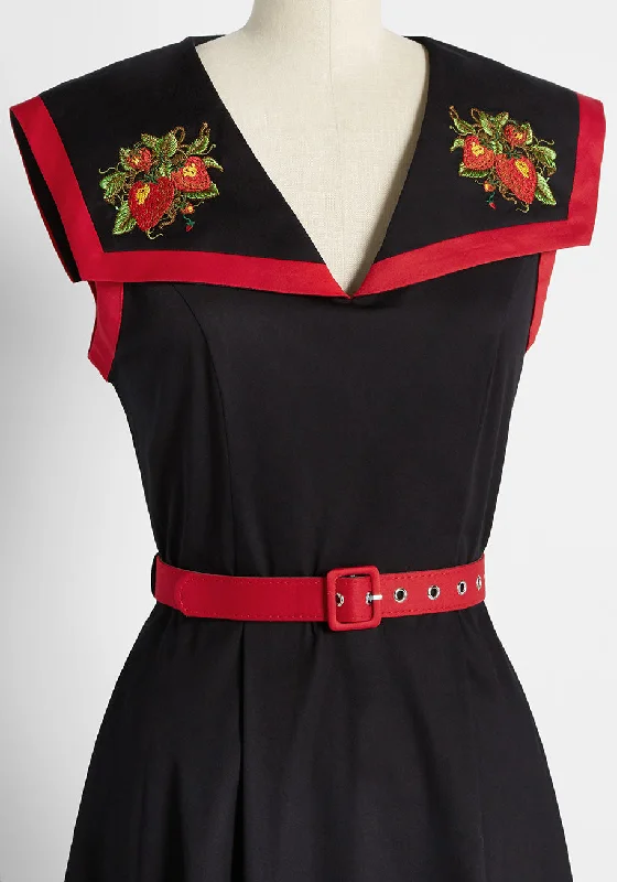 Strawberry Noir Swing Dress