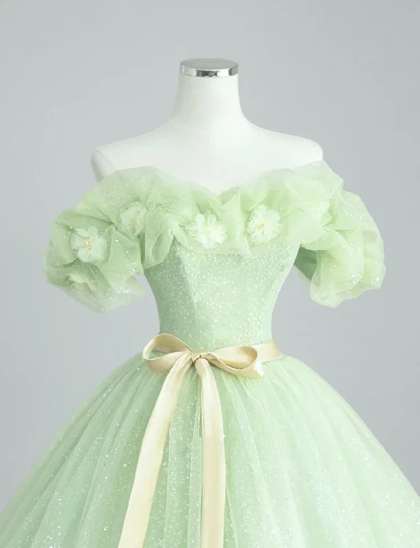 a-line-off-shoulder-tulle-green-long-prom-dress-green-sweet-16-dress