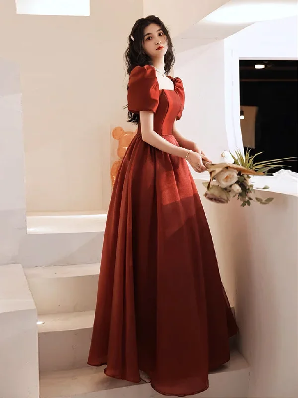 a-line-puff-sleeves-organza-burgundy-long-prom-dress-burgundy-long-evening-dress