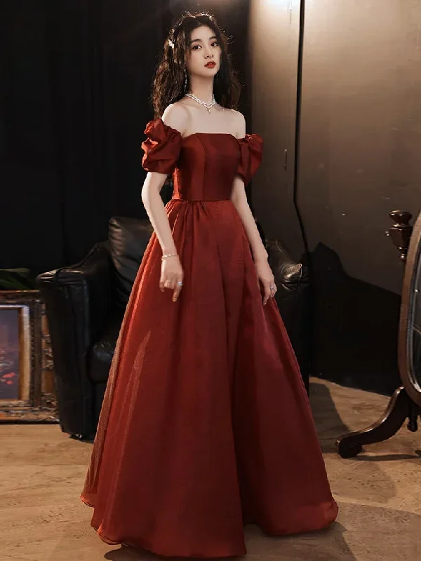 a-line-puff-sleeves-organza-burgundy-long-prom-dress-burgundy-long-evening-dress