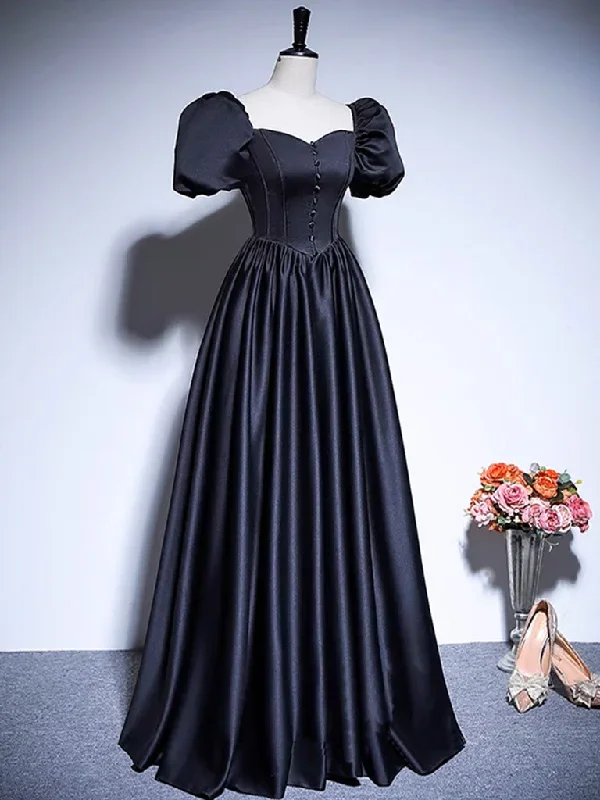 a-line-satin-puff-sleeves-black-long-prom-dress-black-long-evening-dress