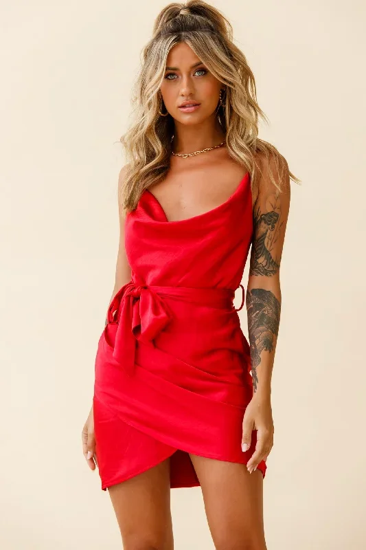 bebe-satin-cowl-neck-wrap-dress-red